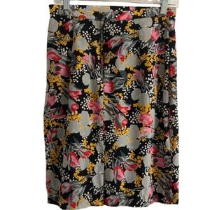 Vintage 90’s 100% Silk Floral Skirt 12